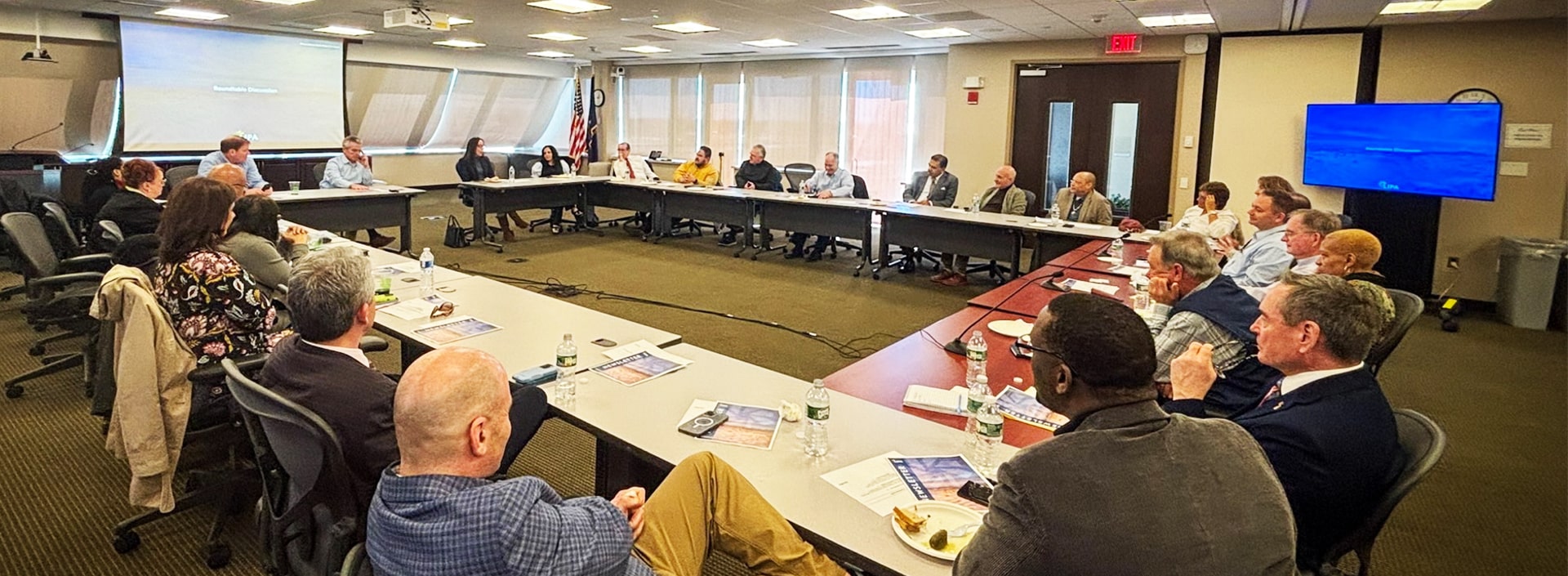 Members of LIPA's Community Advisory Board meet at LIPA offices in Uniondale New York.
